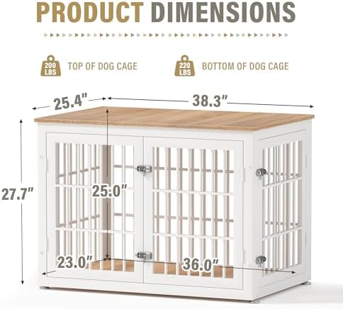 rehomerance 38" Heavy Duty Dog Crate Furniture for Large and Medium Dogs - Image 6