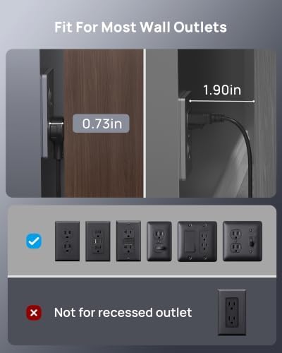 TROND 360 Rotating Flat Plug Extension Surge Protector 6 ft, 3 AC, Black - Image 6
