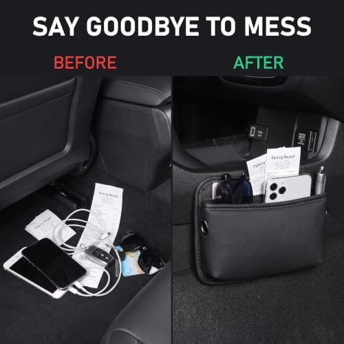 2 PCS Leather Car Seat side Pocket Organizer, Multifunctional Car Seat Gap Storage Pouch, Auto Console Side Organizer Holder for Phones, Keys, Sunglasses & Wallets (Black) - Image 5