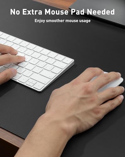 Aothia Faux Leather Desk Mat - Large Mouse Pad, Non-Slip PU Leather Blotter, Waterproof Writing Surface for Office and Home (Black, 63" x 24") - Image 4