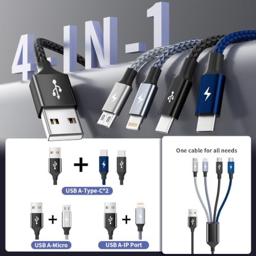 4 in 1 Multi Charging Cable, 2 Pack 6FT Charging Cords for Multiple Devices - Image 5