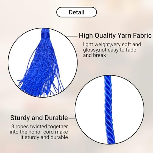 Graduation Honor Cords, 68" Long (Royal Blue) - Image 2