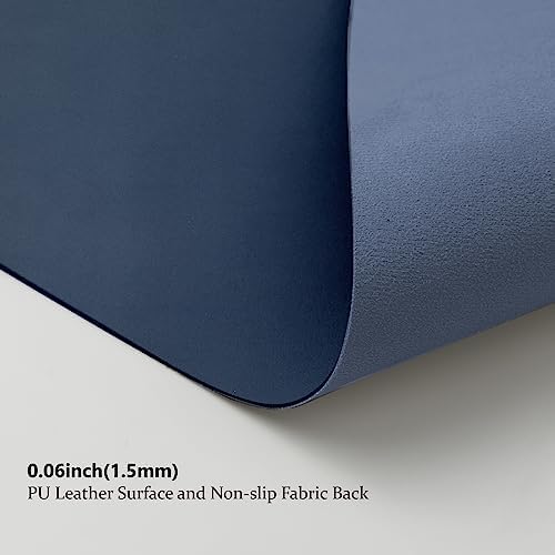 Leather Desk Mat - Non-Slip PU Desk Pad for Office and Home - Desk Organization and Accessories - Ideal for Large Mouse Pad and Desk Mats on Top of Desks (Dark Blue,36"x 17") - Image 4