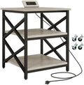 METYERRY 23.6"x23.6" Large Printer Stand with Power Outlet, 3 Tier Cart by METYERRY