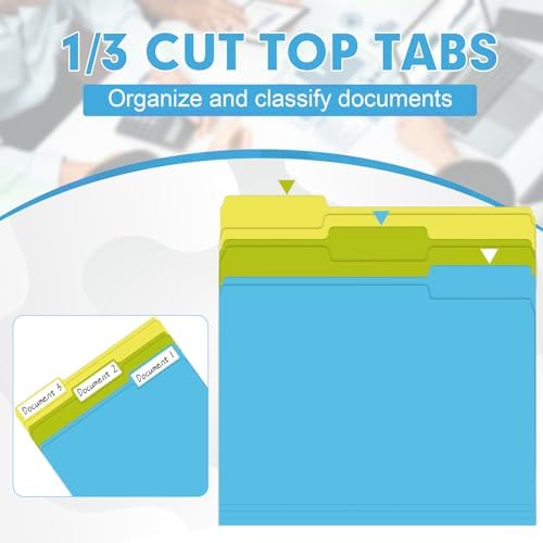 File Folder, HERKKA 30 Pack 1/3 Cut Tab File Folders, Letter Size, Assorted 6 Colors, Colored File Folders Designed for Office and Classroom Use - Image 3
