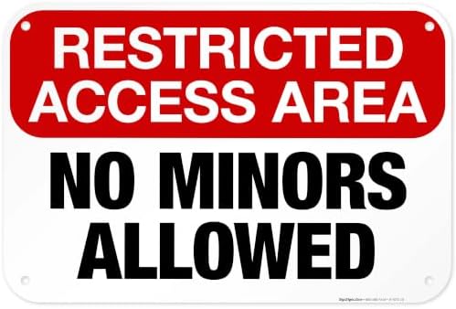 Restricted Access Area No Minors Allowed Sign, 12x18 Inches, 55 mil Thick HDPS, Made in USA by Sigo Signs by SigoSigns