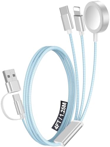 1Pack Travel Essentials for Apple Watch Charger,3-in-2 Multi Charging Cable by Accessoriesforphoneandelectricproducts