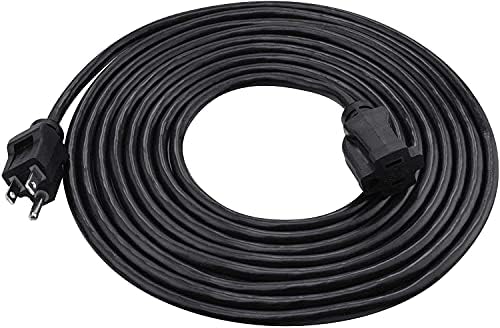 Clear Power 16 Gauge 3Prong Cords (16/3-3 Prong Grounded Plug, Black, 15 ft) by ClearPower