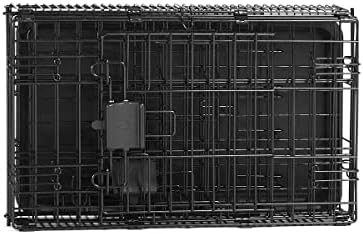 Amazon Basics Portable, Foldable Metal Wire Dog Crate with Removable Tray, Double Door, Divider Panel, Easy to Assemble, 22 x 13 x 16 in, Black - Image 4