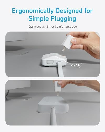 Anker Power Strip with 300J Surge Protector, 10ft Outlet Extender, 20W, 6AC - Image 4