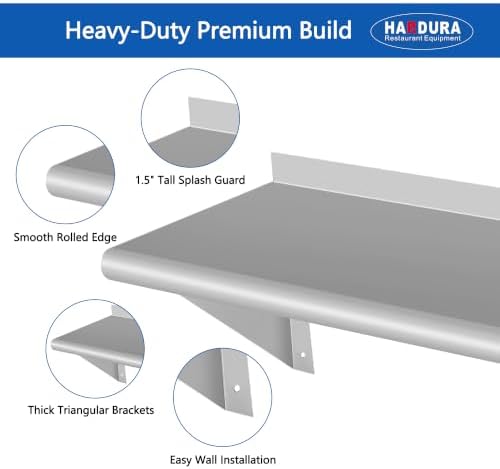 HARDURA 2 Pack Stainless Steel Shelf 12" X 36", 180LB - Image 4