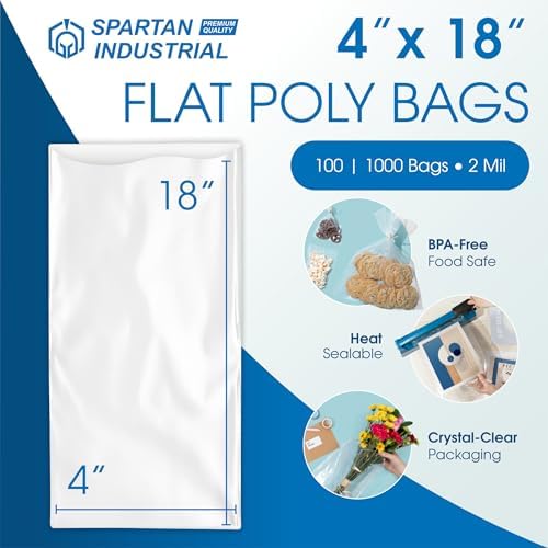 4" X 18" Open-End Flat Poly Bags (1000 Count) - 2 Mil Clear - Image 2