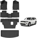 AIPOIL® Custom Fit TPE Floor & Cargo Liners for 2016-2026 Dodge Durango (7 Passenger), All-Weather Waterproof Stain-Resistant Durable Raised Edge Black Full Car Accessories by AIPOIL