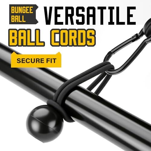 Rugtol Bungee Cords with Hooks, Upgrade 12pcs Assortment Heavy Duty Outdoor with 48'' Adjustable Bungee Cords Carabiner Black, 6'' Canopy Tarp Ball Ties and Tarp Clips for Tents, Cargo, Camping - Image 3
