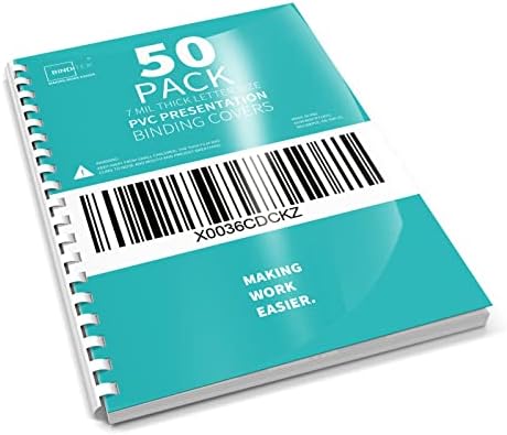 Binditek 50 Pack 7 Mil PVC Binding Presentation Covers, 8.5 x 11 Inches, Letter Size, Square Corners, Un-Punched, Office Supplies - Image 6