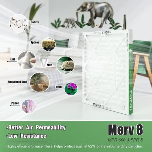 15x20x2 Air Filter TRIGHTFILTERS, Durable MERV 8 Pleated Home HVAC AC Furnace Heater Filters Replacement, Lightweight Compact Air Conditioner Filters 4 Pack - Image 5