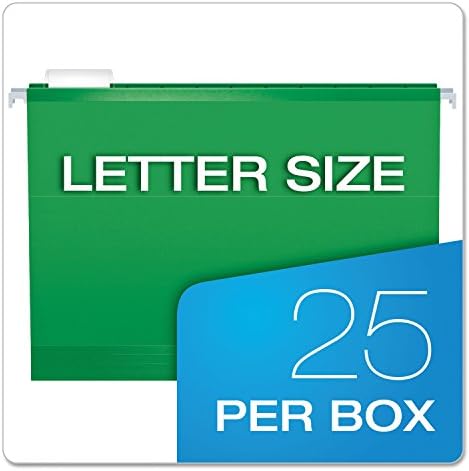 Pendaflex Reinforced Hanging File Folders, Letter Size, Bright Green, 1/5 Cut, 25/BX (4152 1/5 BGR) - Image 5