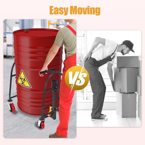 1100LBS Manual Furniture Mover, 2 Funiture Handling Tool, 11.8in Lift Height Two 190-inch Nylon Straps 6Inch 4-Wheels Carbon Steel Material Heavy Duty Transport Equipment w/2 Handles - Image 6