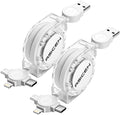 3 in 1 Retractable Multi Charging Cable, 2Pack Multi Fast Charging Cord Retractable Charger Data Sync Cable with iPhone/Type-C/Micro USB Ports for Cell Phones, iPhone Series, Galaxy Series,PS,Tablets by ASICEN
