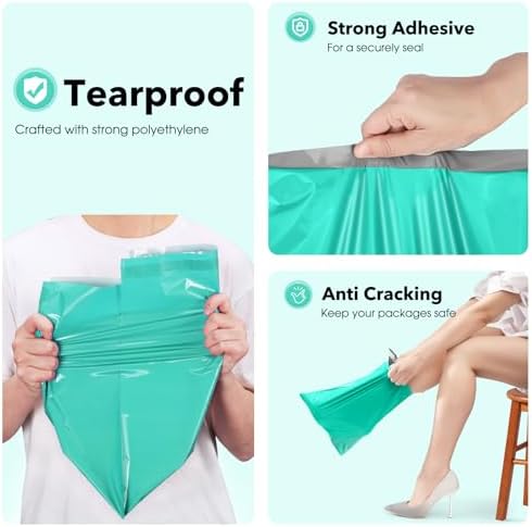 Fuxury 10x13" Poly Mailers 1200Pcs,Bulk Shipping Bags For Clothing,Teal - Image 4