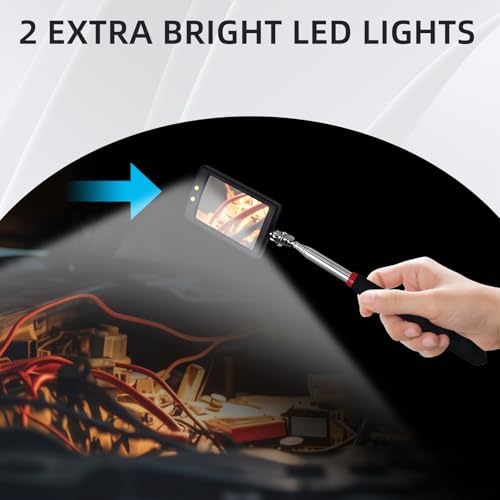 2Pcs Telescoping Lighted Inspection Mirror, Extendable Inspection Mirror - Image 5