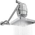SparkPod 6" High Pressure Rain Shower Head with 23 Stage Filter Capsule & 11 Inch Adjustable Shower Arm Extension -Shower Filter Reduces Chlorine for Smoother Hair & Skin (Square, Polished Chrome) by SparkPod