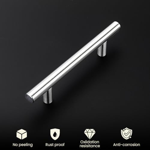 homdiy 20 Pack Cabinet Pulls Modern Drawer Pulls - HD201SN Kitchen Cabinet Handles Cupboard Handles Brushed Nickel Cabinet Hardware Stainless Steel Drawer Handls, 5in Hole Centers - Image 2