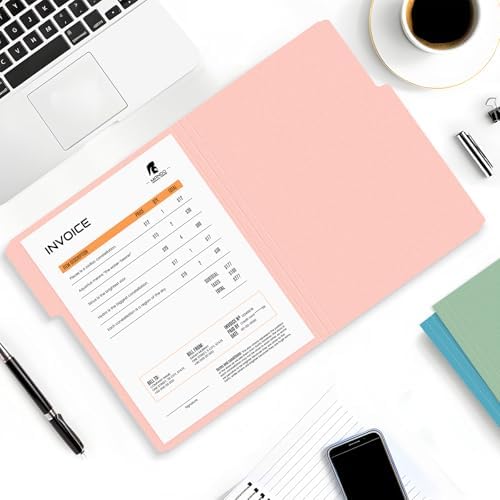 SUNEE File Folders Letter Size Retro Colors, 100 Pack Folders for Documents 1/3-Cut Tabs, Colored File Folders Office Home School for Documents Files Paper - Image 6