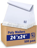 POLYSELLS 24x24 White Poly Mailers 500 Pack XL Shipping Bags for Clothes by POLYSELLS