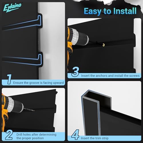 Ezlaino Slat Wall Paneling, 4ft x 8ft PVC Slatwall Garage Wall Organizer - Image 5