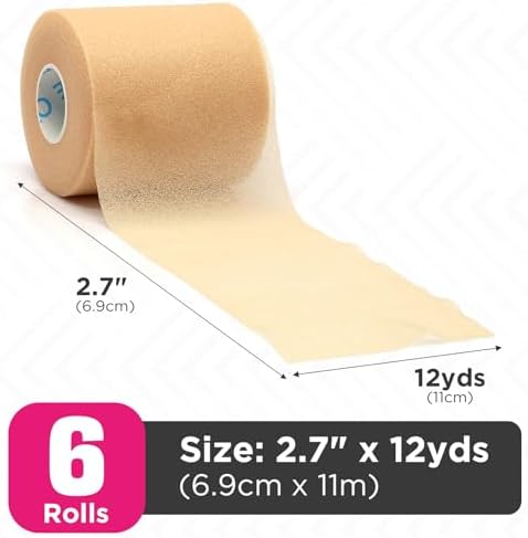OK TAPE Pre Wrap Tape Athletic Foam Underwrap for Sports 6-Rolls, 72 Yds - Image 3