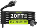 16/3 Black 20 FT Extension Cord Indoor for Appliances by Seeklyze