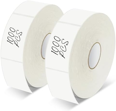 2000 Removable Freezer Labels, Water/Oil/Tear Resistant Blank Food Stickers with Perforation Line for Refrigerator, Food Containers, Jars, Pantry Organization (1” x 2”, 2 Rolls) by Stickyourhappymoment