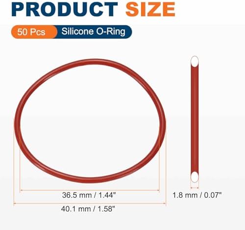 50pcs Silicone O-Ring 40.1x36.5x1.8mm Metric Sealing Gasket - Image 2