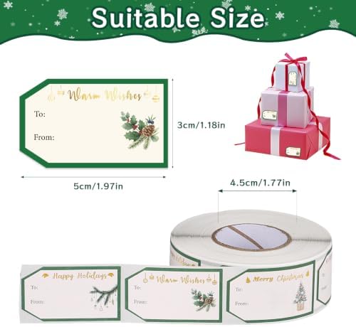 600 PCS Christmas Gift Label Stickers Christmas Gift Tags Stickers - Image 3