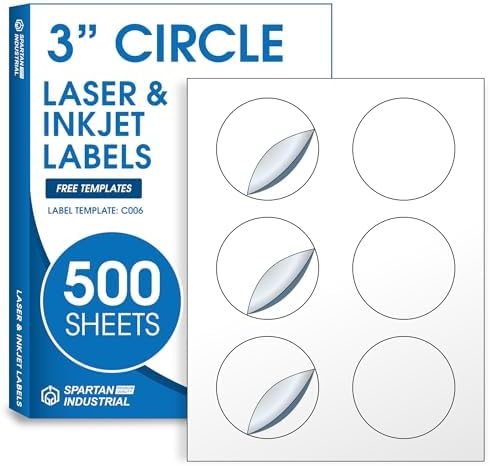 3" Sticker Labels for Laser & Inkjet, Spartan Industrial Template C006 by SpartanIndustrial
