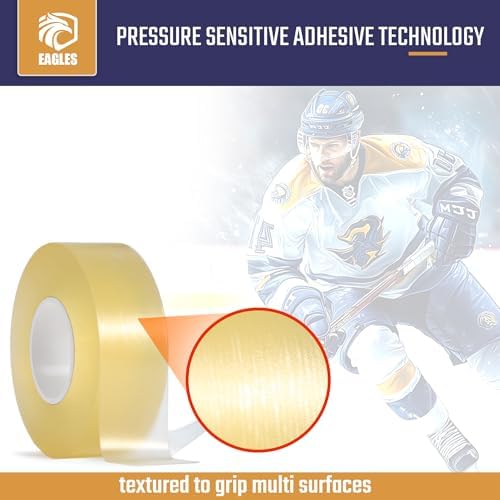 EAGLES Hockey Tape Multipurpose Cloth Tape Roll for Lacrosse Baseball & Softball Bats, Rackets, Pullup Bars, Gardening Tools, Sports Gift Perfect for Wrist, Ankle, Foot, Knee and Hand Taping (Clear) - Image 4