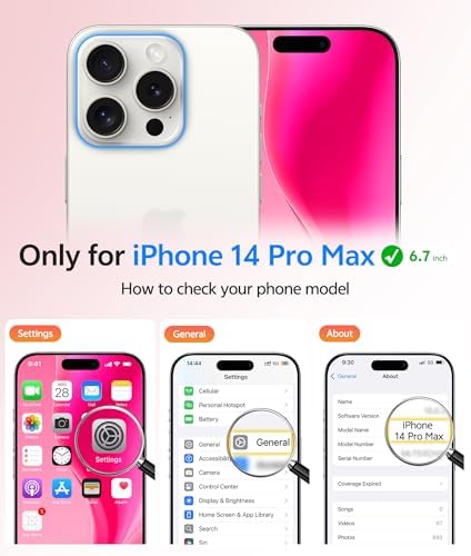 FNTCASE for iPhone 14 Pro Max Case, Fit for Magsafe, Glass Screen Protector - Image 2