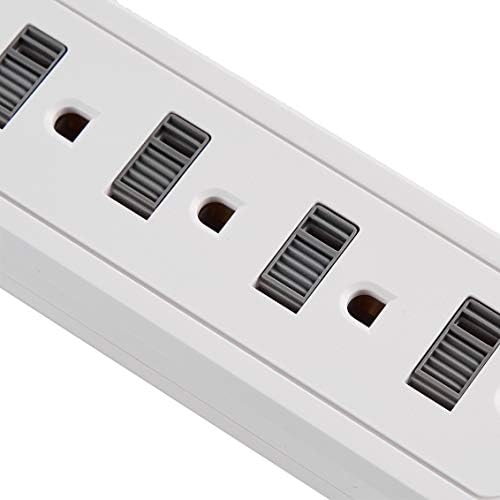 Amazon Basics Power Strip Surge Protector with 6 Outlets, 2 USB Ports, 1000 Joule Protection, 6-Foot Extension Cord, White - Image 4