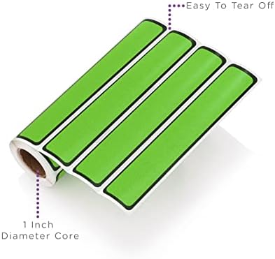 Carstens Adhesive Sticker Labels, 5 3/8” x 1”, Binder Labels for 1” Ring Binder Spines, Green, Roll of 200 - Image 2