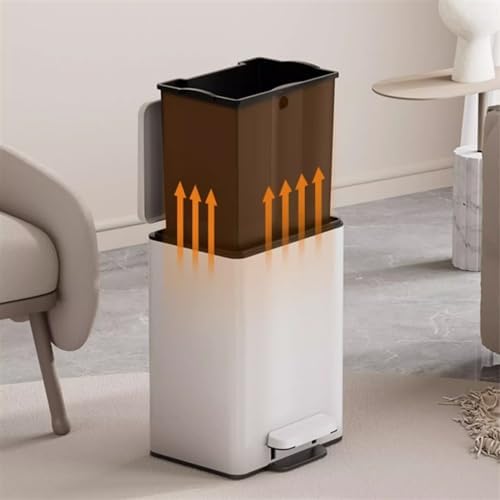 Stylish Wine Red 30L Stainless Steel Trash Can with Soft Close Lid Foot Pedal Ideal for Home Office Bathroom and Commercial Use - Image 6