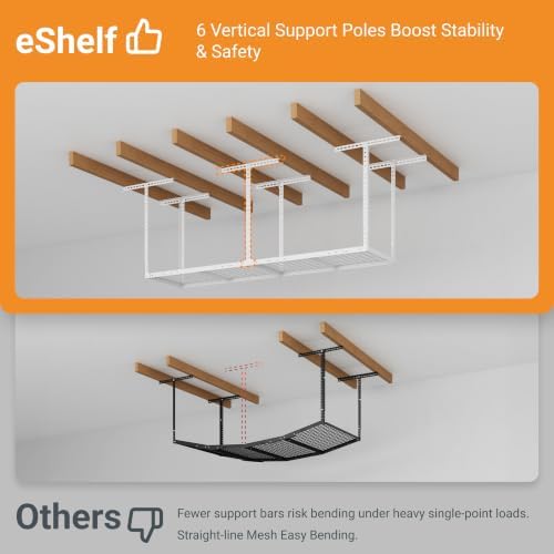 2x8ft Overhead Ceiling Garage Storage Rack, 400LBS Capacity, White - Image 5