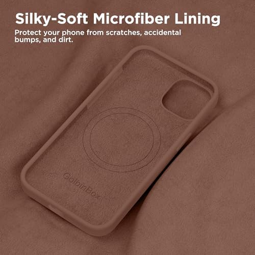 GolbinBox Magnetic for iPhone 15 Case, Silicone Cover, Brown - Image 6