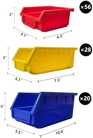 JZD Heavy Duty Rolling Bin Storage Rack, Parts Organizer on Wheels, 104 Bins for Nuts Bolts Hardwares, 8-Tier Double Sides Bin Shelves for Garage Warehouse Factory - Image 3