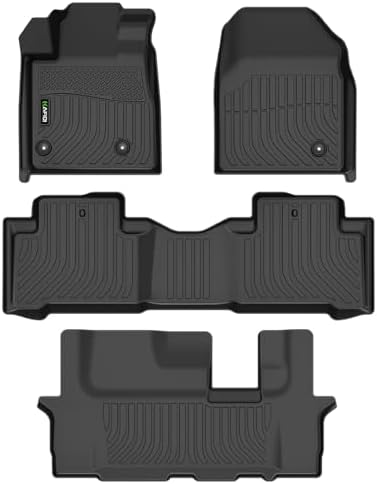 Floor Mats Custom for 2009-2015 Honda Pilot Model All Weather Protection TPE Heavy Duty Automotive Floor Liners 1st& 2nd& 3rd Row Full Set Accessories-Black by HAFIDI