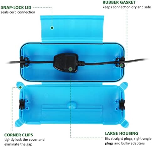 Flemoon Outdoor Extension Cord Safety Cover, IP44 Waterproof Electrical Box - Image 2