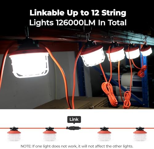 50FT 75W Construction String Light,ETL Certified,18/2 SJTW - Image 3