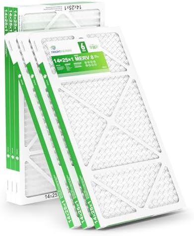 TRIGHTFILTERS 14x25x1 Air Filter 6 Pack, Durable MERV 8 Pleated Home HVAC AC Furnace Filters, Lightweight Compact Air Conditioner Filter Replacement - Image 2