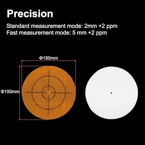 HARFINGTON 2pcs Survey Reflector Sheets 150mm x 150mm Self-Adhesive Surveying Target Mark Sticker Total Station Round Reflective Sheet Tape for Ship Inspection Tunnel Measure, Yellow - Image 2