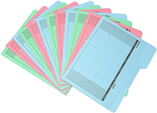 Find It File Folders - Pack of 12 Tabbed, Letter Size Calendar Filing Folders for Office, School and Home Organization, Back to School Supplies for College Students - Assorted Colors by Find+It%C2%AE